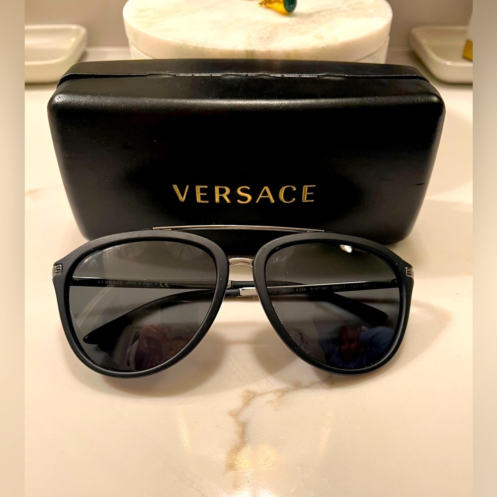 Versace Aviator Black Sunglasses 🕶️